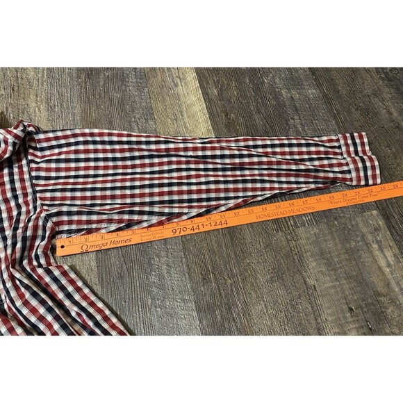 Cinch Men Button Up Shirt 2XL Red Plaid Pearl Snap Logo Long Sleeve - Picture 8 of 8